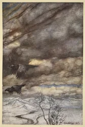 Wotans korpar, illustration från "Siegfried och gudarnas skymning