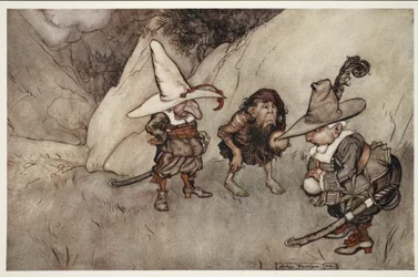 Deras ansikten var också märkliga... från Rip Van Winkle av Washington Irving, pub. 1910