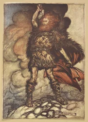 Tor höjer sin hammare.