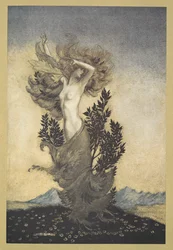 ... som Daphne var, rotbunden, som flydde Apollo