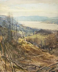 Coniston från Near Tarn Hows (akvarell)