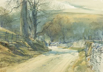 The Winding Road, Upper Wharfedale (akvarell)
