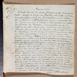 Manuskript till dikten "" Promonttoire"" av Arthur Rimbaud