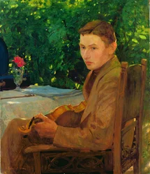 Porträtt av Friedrich Ahlers-Hestermann (f.1883) 1900 (olja på duk)