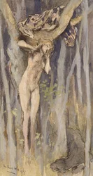 Hamadryad - Spirit of a Tree, c.1890 (pastell, penna och akvarell på papper)
