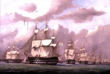 Viceamiralen för den vita anländer till Spithead
