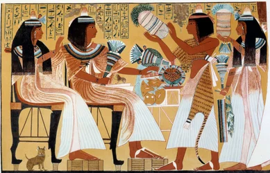Konst Egypten: Ipuy och hans familj. Facsimile reproducerad från d