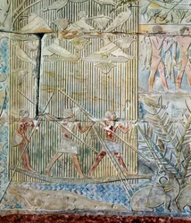 Konst Egypten: flodhästjakt, 6:e dynastin