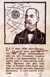 BECQUEREL Antoine Henri Fransk ingenjör, fysiker, Nobelpristagare: Porträtt (teckning)
