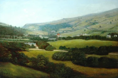 Centre Vale Park och Burnley Valley (olja på duk)
