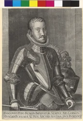 Kopparstick av Martin rota Kejsare Rudolf II