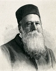 DUNANT, Henri (1845-1923). Grundare av Röda Korset (1863). Nobels fredspris 1901. Porträtt. Gravyr.
