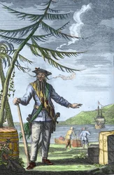 Edward "Blackbeard" Teach (1680) - 1718) - Kapten Edward Teach (Thatch) dit Barbenoire (Svartskägg eller Blackbeard eller Blackbeard eller Blackbeard