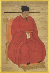 Kejsare Zhengzong (Zhao Heng), 3:e härskare av (norra) Songdynastin (r. 997-1022) (bläck och färg på siden; hängande rulle)