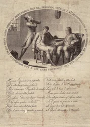 FERDINAND VII av Spanien (1784-1833). Kung av Spanien (1808-1833). Fernando VII:s fångenskap i Frankrike. Etsning. SPANIEN. ANDALUSIEN. CADIZ. San Fernando. Kommunala historiska museet
