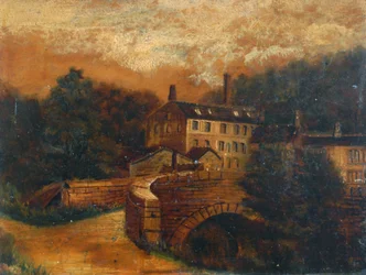 Gibson Mill (olja på kort)