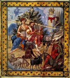 Kung David (ca 1000 till 972 f.Kr.) spelar lyra