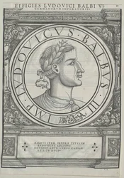 Kung av Frankrike Ludvig II Stamparen (tryck)