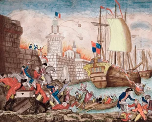 La Terreur: belägringen av Toulon från september till december 1793 (gravyr)