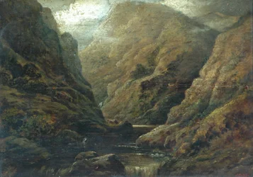 Bergigt landskap (olja på duk)