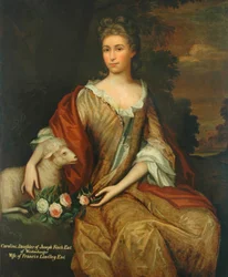 Mrs Lindley, född Caroline Finch (olja på duk)