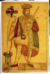 Gamla spelkort: erotisk scen