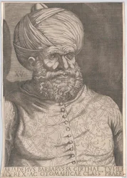 Den osmanske härskaren i Alger Chaireddin Barbarossa (tryck)