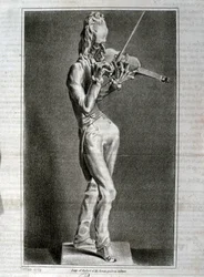 Porträtt-karikatyr av Niccolo Paganini (etsning)