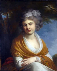 Porträtt av grevinnan Natalia Alexandrovna Suvorova (1775-1844), gift med greve Nikolay Zubov (olja på duk)