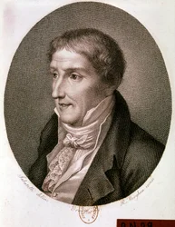 Porträtt av Alessandro Volta (gravyr)