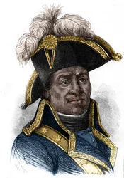 Porträtt av Francois Dominique Toussaint dit "Toussaint-Louverture", haitisk statsman.