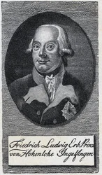 Porträtt av Frederic-Louis av Hohenlohe-Ingelfingen