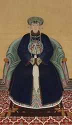 Porträtt av Lady Wanyan, första hustru till prins Hongming (1705-1767)