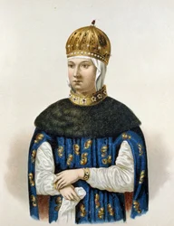 Porträtt av Maria Iljinitjna Miloslavskaja (1625-1669) (litografi)