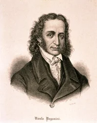 Porträtt av Niccolo Paganini (etsning)