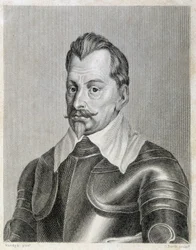 Porträtt av Wallenstein, tysk fältherre.