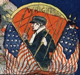 Porträtt av Wilbur Wright, pionjär inom det amerikanska flyget.
