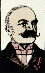 Porträtt av den italienske författaren Emilio Salgari (1863-1911) (Porträtt av den italienske författaren Emilio Salgari