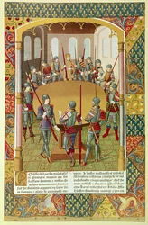 Representation av kung Arthur och riddarna av det runda bordet (miniatyr)