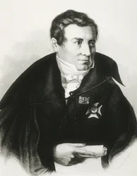 SCHLEGEL, August Wilhelm von (1767-1845). Tysk teoretiker inom romantiken. Litografi.