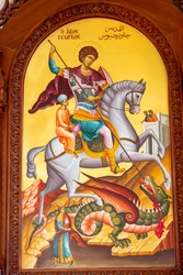 Sankt George-ikonen. Katedral, Harissa, 2022 (foto)