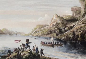 Den franske upptäcktsresanden Jacques Cartier upptäckte och besteg St. Lawrencefloden i Kanada 1535 - Jacques Cartier upptäcker St. Lawrencefloden 1535
