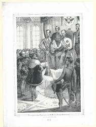Den ungerska deputerade framför Sir M. kejsaren Ferdinand I under veckan i mars 1848