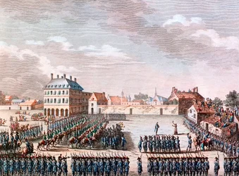Kriget i Vendee : skottlossning av Francois Athanase De Charette de la Contrie, general i Vendean Armees, 29 mars