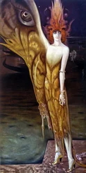 Porträtt av Marchesa (Marquise) Luisa Casati (1881-1957), av Arturo Martini (1885-1947) 1912.