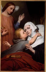 The Charitable Child Ett litet barn ger en kyss till en allierad kvinna. Målning av Ary Scheffer (1795-1858) 1840 Nantes, Musee des Beaux Arts