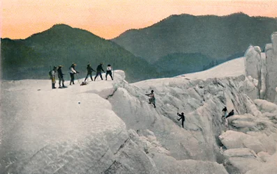 Korsa en glaciär, Mount Rainier, c1916