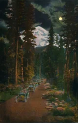 På vägen från Mount Rainier nationalpark, Washington, cirka 1916