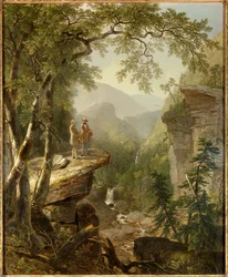 Besläktade själar: Målaren Thomas Cole (1801-1848) och poeten William Cullen Bryant (1794-1878) möts i ett romantiskt landskap. Målning av Asher Durand (1796-1886), 1849, privat samling - Besläktade själar. Hudson Rivers store konstnär