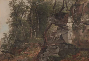 Träd på en stenig sluttning, c.1849